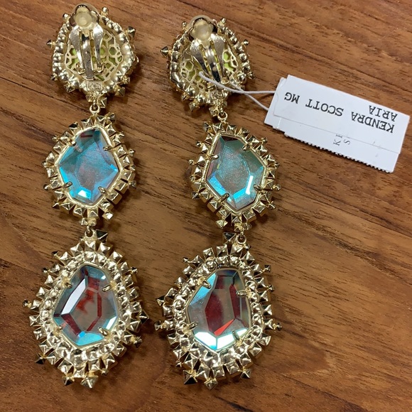 HOST PIC KENDRA SCOTT COLOR CHANGING ARIA 14K DROP DICHROIC GLASS EARRINGS - Picture 10 of 14